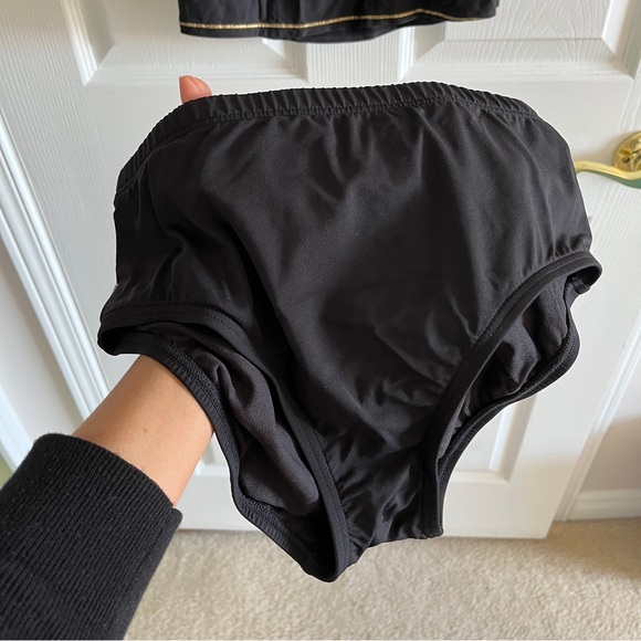 Black Two Piece Bathing Suit with Gold Trimmings by Captiva - Picture 2 of 3